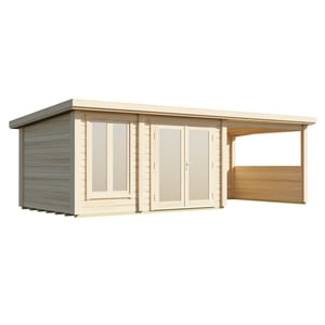 Lillevilla Pent with Canopy Log Cabin 7m x 3m